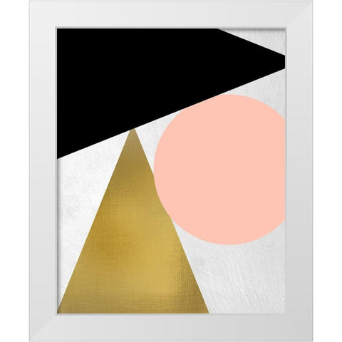 Triangle Circle 1 White Modern Wood Framed Art Print by Kimberly, Allen