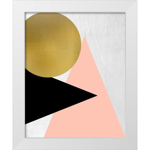 Triangle Circle 2 White Modern Wood Framed Art Print by Kimberly, Allen