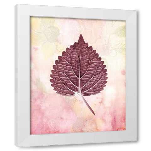Burgundy Leaf 2 White Modern Wood Framed Art Print by Kimberly, Allen
