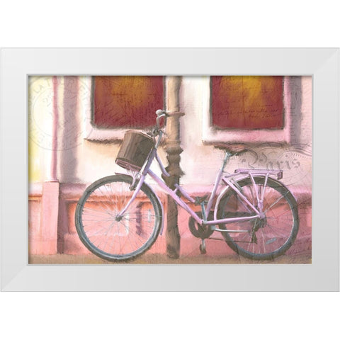 Pink Riding White Modern Wood Framed Art Print by Kimberly, Allen