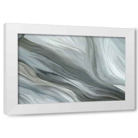 Layered Aqua White Modern Wood Framed Art Print by Kimberly, Allen