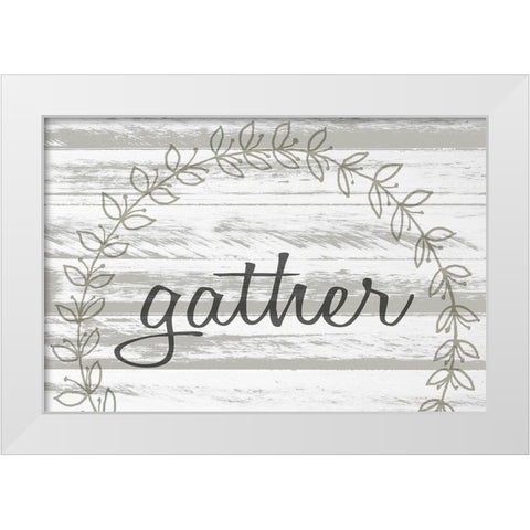 Gather Wreath White Modern Wood Framed Art Print by Kimberly, Allen