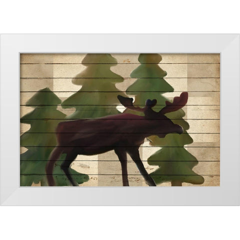 Moose Lodge White Modern Wood Framed Art Print by Kimberly, Allen