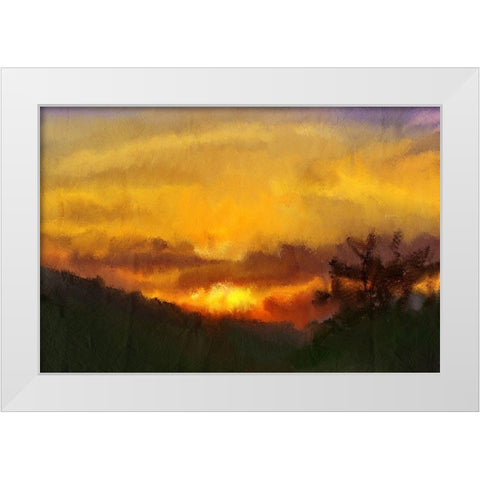 Sunset White Modern Wood Framed Art Print by Kimberly, Allen