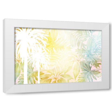 White Palms White Modern Wood Framed Art Print by Kimberly, Allen