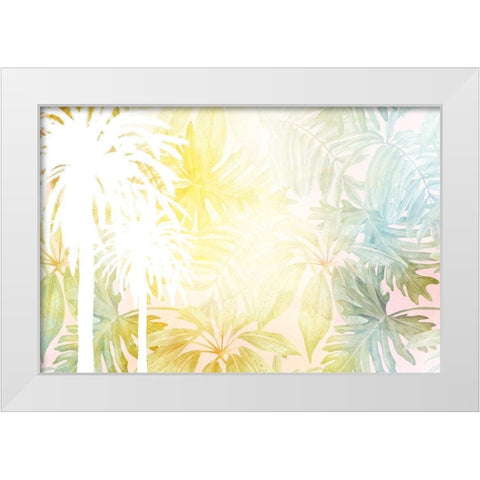 White Palms White Modern Wood Framed Art Print by Kimberly, Allen