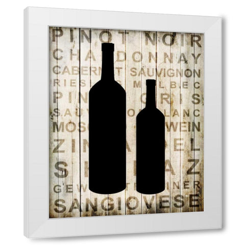 Wine Silhouette 2 White Modern Wood Framed Art Print by Allen, Kimberly