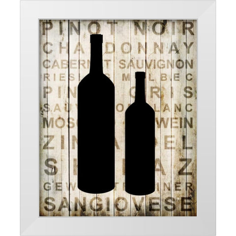 Wine Silhouette 2 White Modern Wood Framed Art Print by Allen, Kimberly