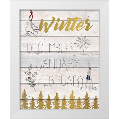 The Seasons 1 White Modern Wood Framed Art Print by Kimberly, Allen