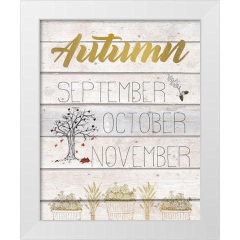 The Seasons 4 White Modern Wood Framed Art Print by Kimberly, Allen