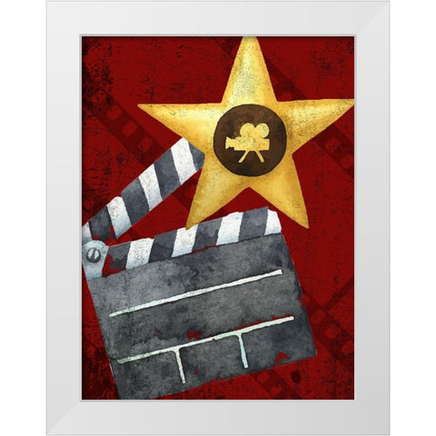 Movie Time 1 v2 White Modern Wood Framed Art Print by Kimberly, Allen
