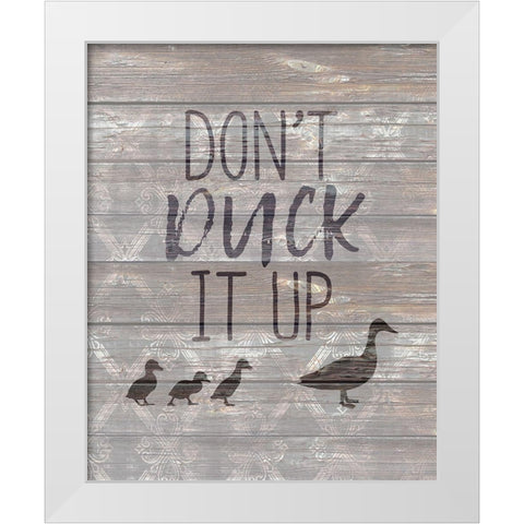 Dont Duck White Modern Wood Framed Art Print by Kimberly, Allen