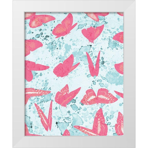 Butterflies in Motion 1 White Modern Wood Framed Art Print by Kimberly, Allen