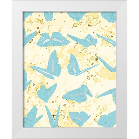 Butterflies in Motion 2 White Modern Wood Framed Art Print by Kimberly, Allen
