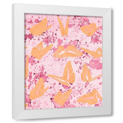 Butterflies in Motion 3 White Modern Wood Framed Art Print by Kimberly, Allen
