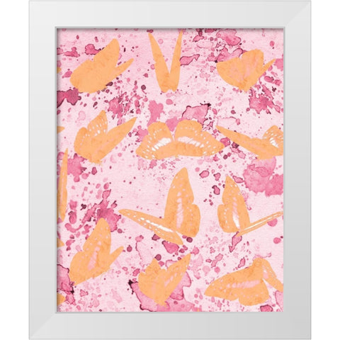 Butterflies in Motion 3 White Modern Wood Framed Art Print by Kimberly, Allen
