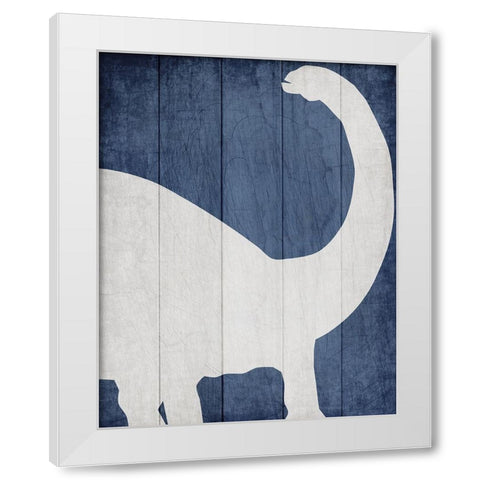 Dino 1 White Modern Wood Framed Art Print by Kimberly, Allen