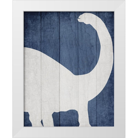 Dino 1 White Modern Wood Framed Art Print by Kimberly, Allen