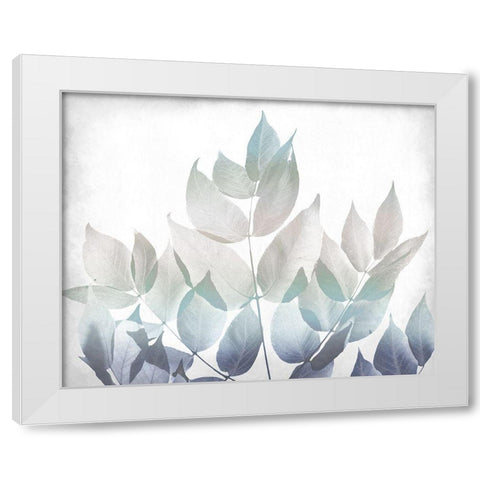 Antiqued Leaves 1 v2 White Modern Wood Framed Art Print by Kimberly, Allen