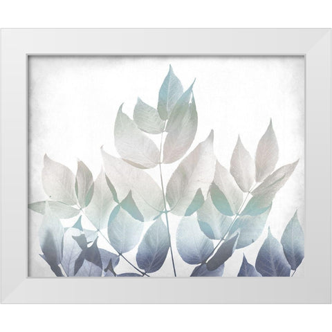 Antiqued Leaves 1 v2 White Modern Wood Framed Art Print by Kimberly, Allen