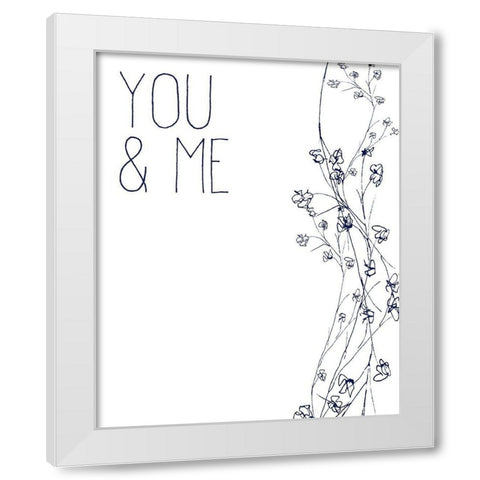 You and Me White Modern Wood Framed Art Print by Kimberly, Allen