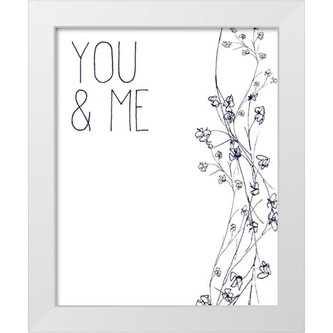 You and Me White Modern Wood Framed Art Print by Kimberly, Allen