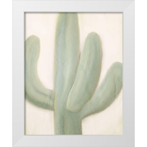 Sage Cactus 1 White Modern Wood Framed Art Print by Kimberly, Allen