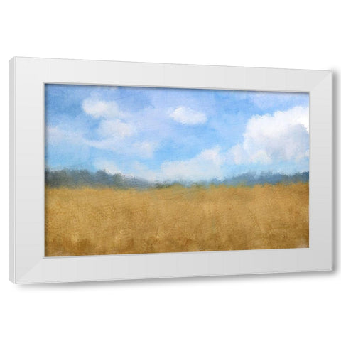 Golden Fields White Modern Wood Framed Art Print by Kimberly, Allen