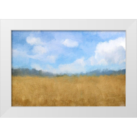 Golden Fields White Modern Wood Framed Art Print by Kimberly, Allen