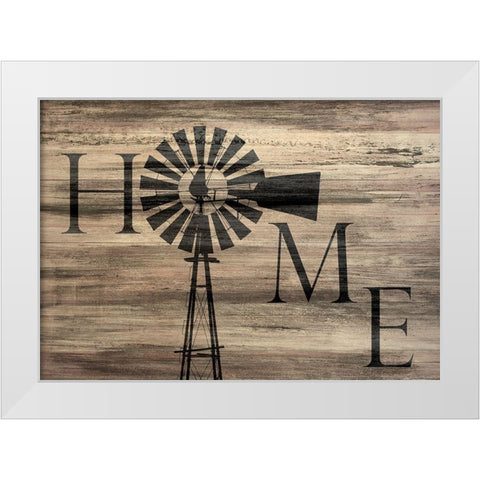 Windmill Home White Modern Wood Framed Art Print by Kimberly, Allen