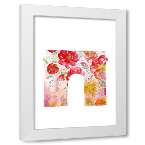 Arc Flowers White Modern Wood Framed Art Print by Kimberly, Allen