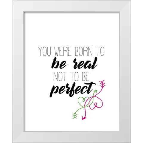 Born to Be White Modern Wood Framed Art Print by Kimberly, Allen