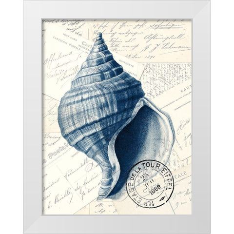 Shell Post 1 White Modern Wood Framed Art Print by Kimberly, Allen