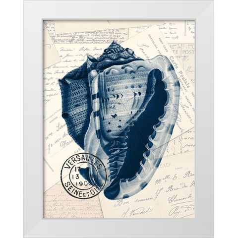 Shell Post 2 White Modern Wood Framed Art Print by Kimberly, Allen