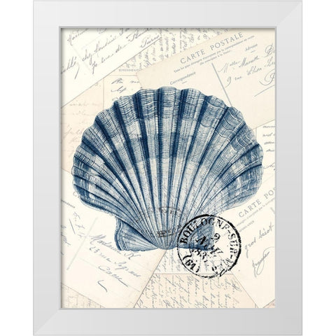 Shell Post 3 White Modern Wood Framed Art Print by Kimberly, Allen