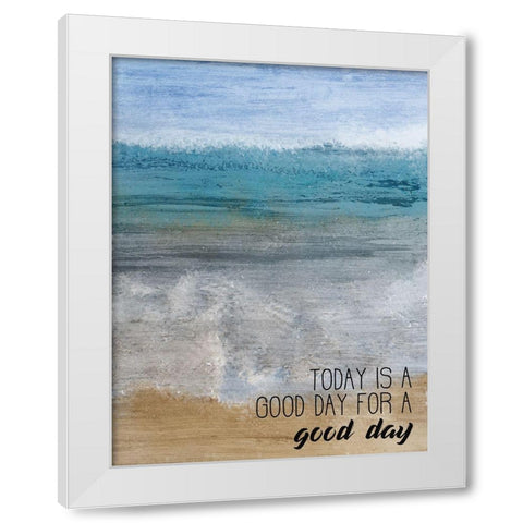 Good Day at the Beach 2 White Modern Wood Framed Art Print by Kimberly, Allen