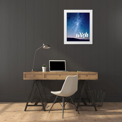 Make a Wish White Modern Wood Framed Art Print by Kimberly, Allen