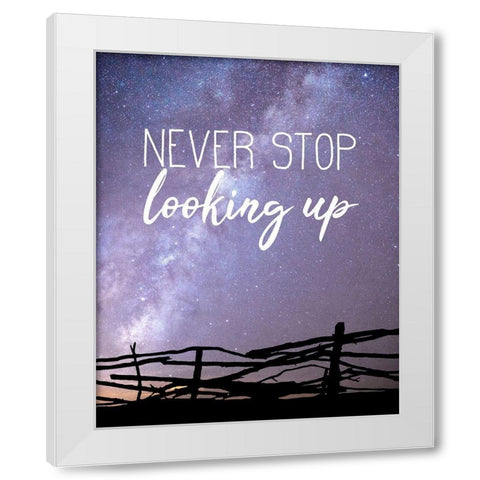 Never Stop White Modern Wood Framed Art Print by Kimberly, Allen