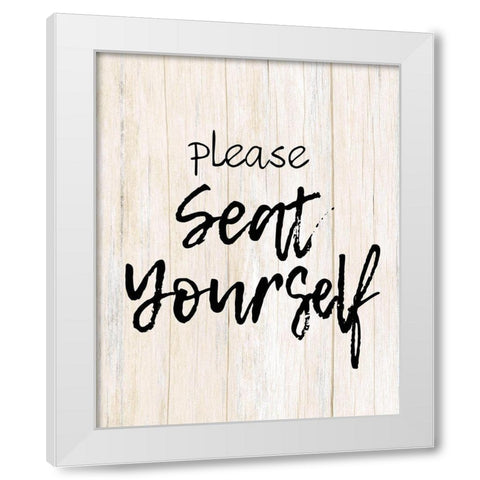 Seat Yourself White Modern Wood Framed Art Print by Kimberly, Allen