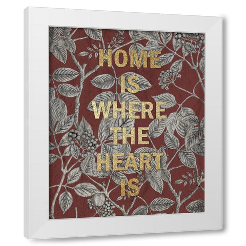 Home is Where White Modern Wood Framed Art Print by Kimberly, Allen
