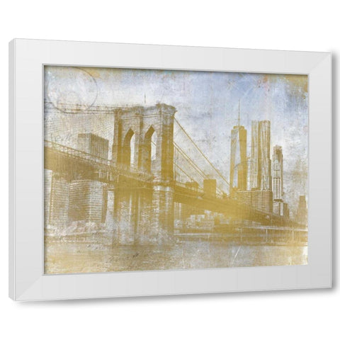 Golden Lets Cross White Modern Wood Framed Art Print by Allen, Kimberly