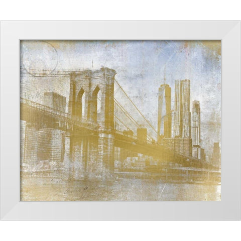 Golden Lets Cross White Modern Wood Framed Art Print by Allen, Kimberly