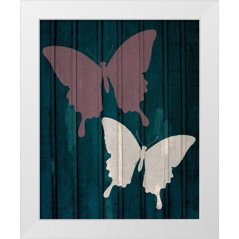 Painted Butterflies 1 White Modern Wood Framed Art Print by Kimberly, Allen