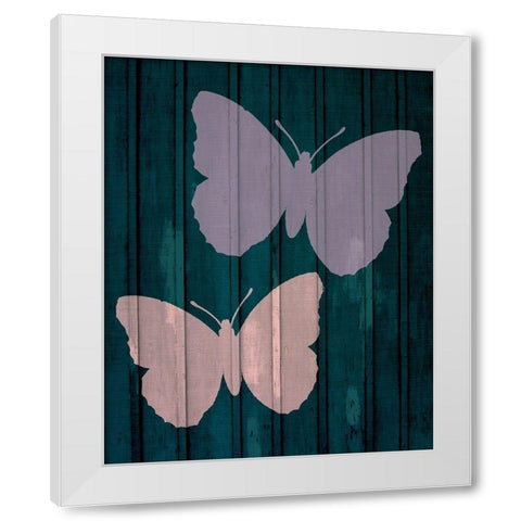 Painted Butterflies 2 White Modern Wood Framed Art Print by Kimberly, Allen
