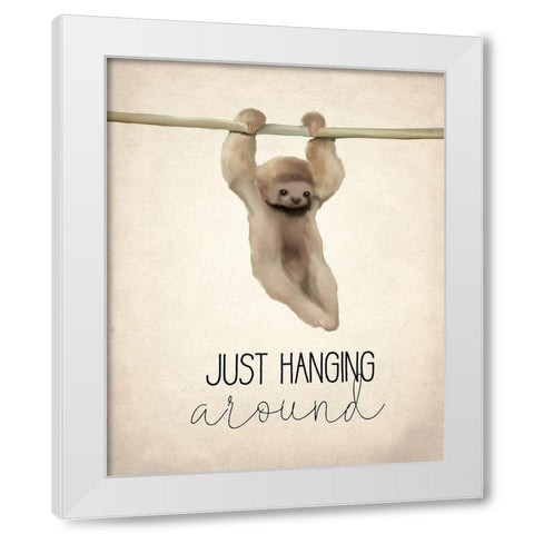 Just Hanging White Modern Wood Framed Art Print by Kimberly, Allen