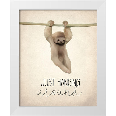 Just Hanging White Modern Wood Framed Art Print by Kimberly, Allen