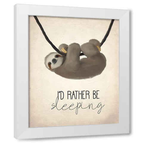 Sleeping White Modern Wood Framed Art Print by Kimberly, Allen