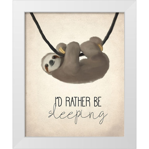 Sleeping White Modern Wood Framed Art Print by Kimberly, Allen