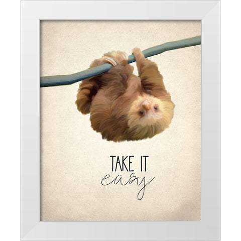 Take it Easy White Modern Wood Framed Art Print by Kimberly, Allen
