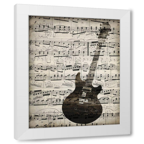 Music Sheets 3 White Modern Wood Framed Art Print by Kimberly, Allen